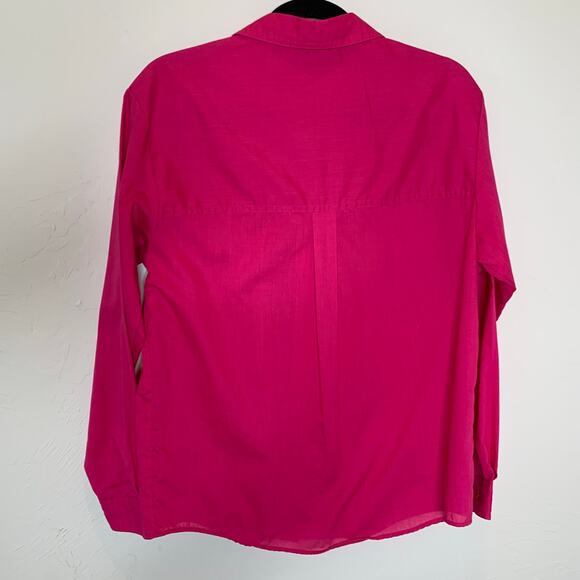 Cotton Blend Vintage Pink Button Up Blouse Medium - Picture 6 of 8